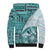 Samoa Siapo Elegant Sherpa Hoodie Hibiscus Teal Motifs - Polynesian Pride