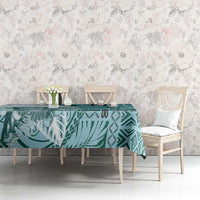 Samoa Siapo Elegant Tablecloth Hibiscus Teal Motifs - Polynesian Pride