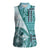 Samoa Siapo Elegant Women Sleeveless Polo Shirt Hibiscus Teal Motifs - Polynesian Pride