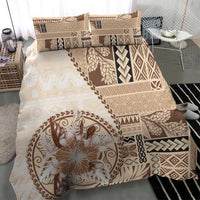 Samoa Siapo Elegant Bedding Set Hibiscus Beige Motifs - Polynesian Pride