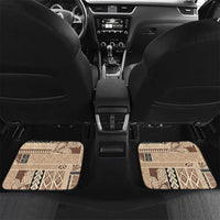 Samoa Siapo Elegant Car Mats Hibiscus Beige Motifs - Polynesian Pride