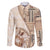Samoa Siapo Elegant Family Matching Summer Maxi Dress and Hawaiian Shirt Hibiscus Beige Motifs - Polynesian Pride