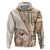 Samoa Siapo Elegant Hoodie Hibiscus Beige Motifs - Polynesian Pride