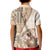 Samoa Siapo Elegant Kid Polo Shirt Hibiscus Beige Motifs - Polynesian Pride