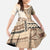 Samoa Siapo Elegant Kid Short Sleeve Dress Hibiscus Beige Motifs - Polynesian Pride