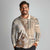 Samoa Siapo Elegant Long Sleeve Polo Shirt Hibiscus Beige Motifs - Polynesian Pride