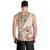 Samoa Siapo Elegant Men Tank Top Hibiscus Beige Motifs - Polynesian Pride