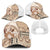 Samoa Siapo Elegant Mesh Trucker Cap Hibiscus Beige Motifs - Polynesian Pride
