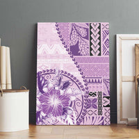 Samoa Siapo Elegant Canvas Wall Art Hibiscus Violet Motifs - Polynesian Pride