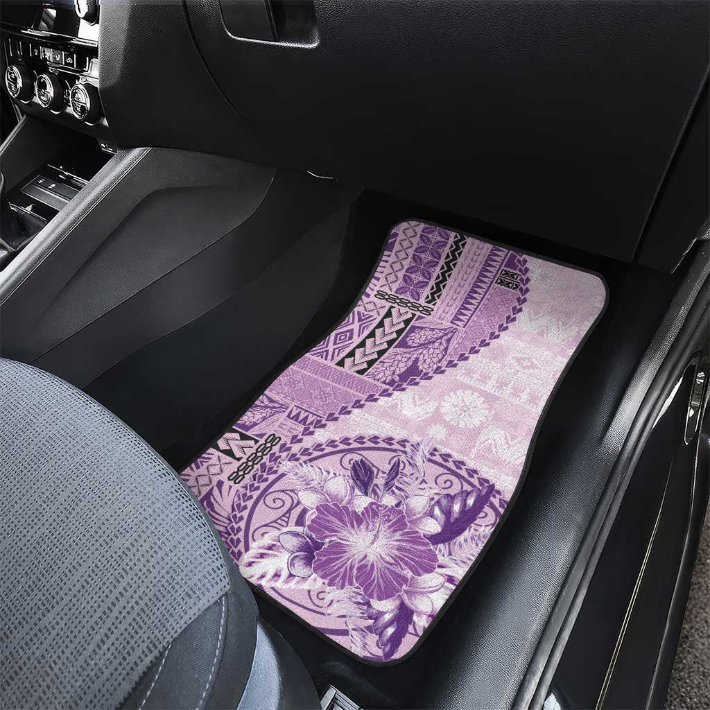 Samoa Siapo Elegant Car Mats Hibiscus Violet Motifs - Polynesian Pride