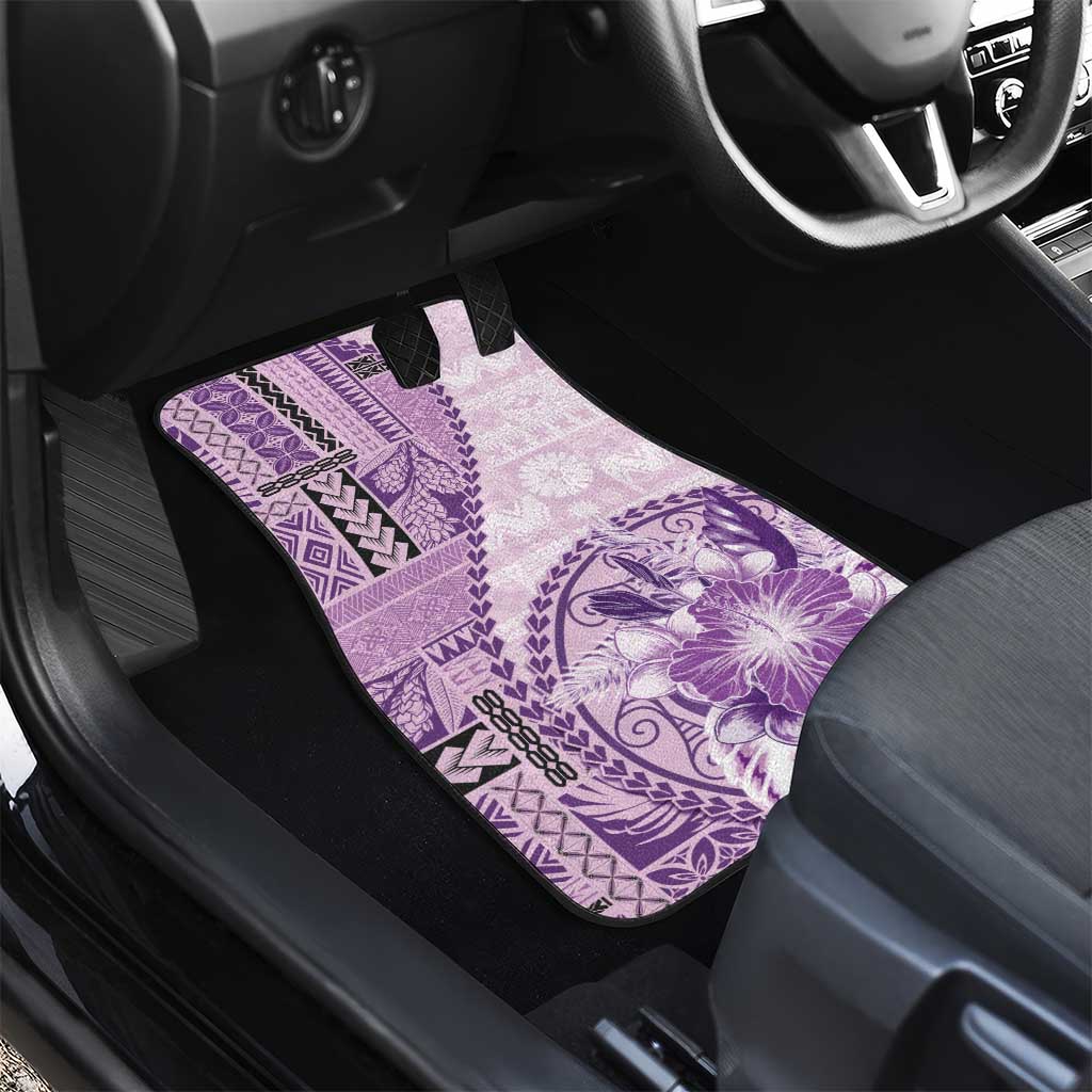 Samoa Siapo Elegant Car Mats Hibiscus Violet Motifs - Polynesian Pride