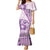Samoa Siapo Elegant Family Matching Mermaid Dress and Hawaiian Shirt Hibiscus Violet Motifs - Polynesian Pride