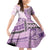Samoa Siapo Elegant Family Matching Off Shoulder Short Dress and Hawaiian Shirt Hibiscus Violet Motifs - Polynesian Pride
