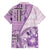 Samoa Siapo Elegant Family Matching Summer Maxi Dress and Hawaiian Shirt Hibiscus Violet Motifs - Polynesian Pride