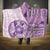 Samoa Siapo Elegant Hooded Blanket Hibiscus Violet Motifs - Polynesian Pride