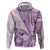 Samoa Siapo Elegant Hoodie Hibiscus Violet Motifs - Polynesian Pride
