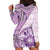 Samoa Siapo Elegant Hoodie Dress Hibiscus Violet Motifs - Polynesian Pride