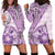 Samoa Siapo Elegant Hoodie Dress Hibiscus Violet Motifs - Polynesian Pride