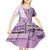 Samoa Siapo Elegant Kid Short Sleeve Dress Hibiscus Violet Motifs - Polynesian Pride