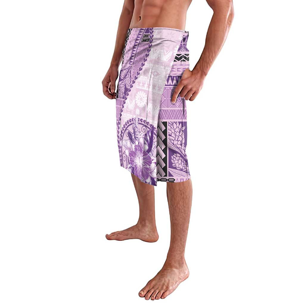 Samoa Siapo Elegant Lavalava Hibiscus Violet Motifs - Polynesian Pride