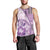 Samoa Siapo Elegant Men Tank Top Hibiscus Violet Motifs - Polynesian Pride