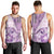 Samoa Siapo Elegant Men Tank Top Hibiscus Violet Motifs - Polynesian Pride