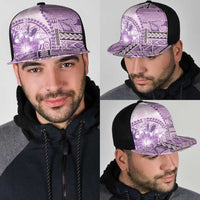 Samoa Siapo Elegant Mesh Trucker Cap Hibiscus Violet Motifs - Polynesian Pride