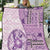Samoa Siapo Elegant Quilt Hibiscus Violet Motifs - Polynesian Pride