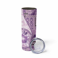 Samoa Siapo Elegant Skinny Tumbler Hibiscus Violet Motifs LT05 - Polynesian Pride