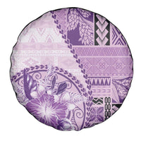 Samoa Siapo Elegant Spare Tire Cover Hibiscus Violet Motifs LT05 - Polynesian Pride