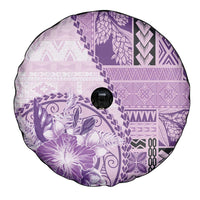 Samoa Siapo Elegant Spare Tire Cover Hibiscus Violet Motifs LT05 - Polynesian Pride