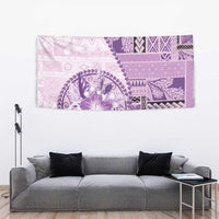 Samoa Siapo Elegant Tapestry Hibiscus Violet Motifs - Polynesian Pride