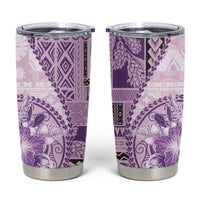 Samoa Siapo Elegant Tumbler Cup Hibiscus Violet Motifs - Polynesian Pride