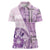 Samoa Siapo Elegant Women Polo Shirt Hibiscus Violet Motifs - Polynesian Pride