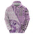 Samoa Siapo Elegant Zip Hoodie Hibiscus Violet Motifs - Polynesian Pride