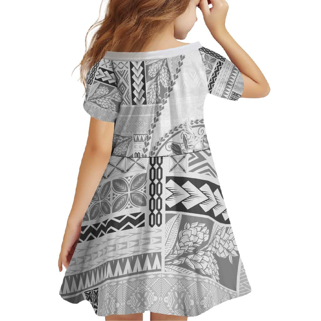 Samoa Siapo Elegant Family Matching Off Shoulder Maxi Dress and Hawaiian Shirt Hibiscus White Motifs - Polynesian Pride