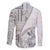 Samoa Siapo Elegant Family Matching Off Shoulder Short Dress and Hawaiian Shirt Hibiscus White Motifs - Polynesian Pride