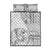 Samoa Siapo Elegant Quilt Bed Set Hibiscus White Motifs - Polynesian Pride