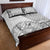 Samoa Siapo Elegant Quilt Bed Set Hibiscus White Motifs - Polynesian Pride