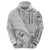 Samoa Siapo Elegant Zip Hoodie Hibiscus White Motifs - Polynesian Pride