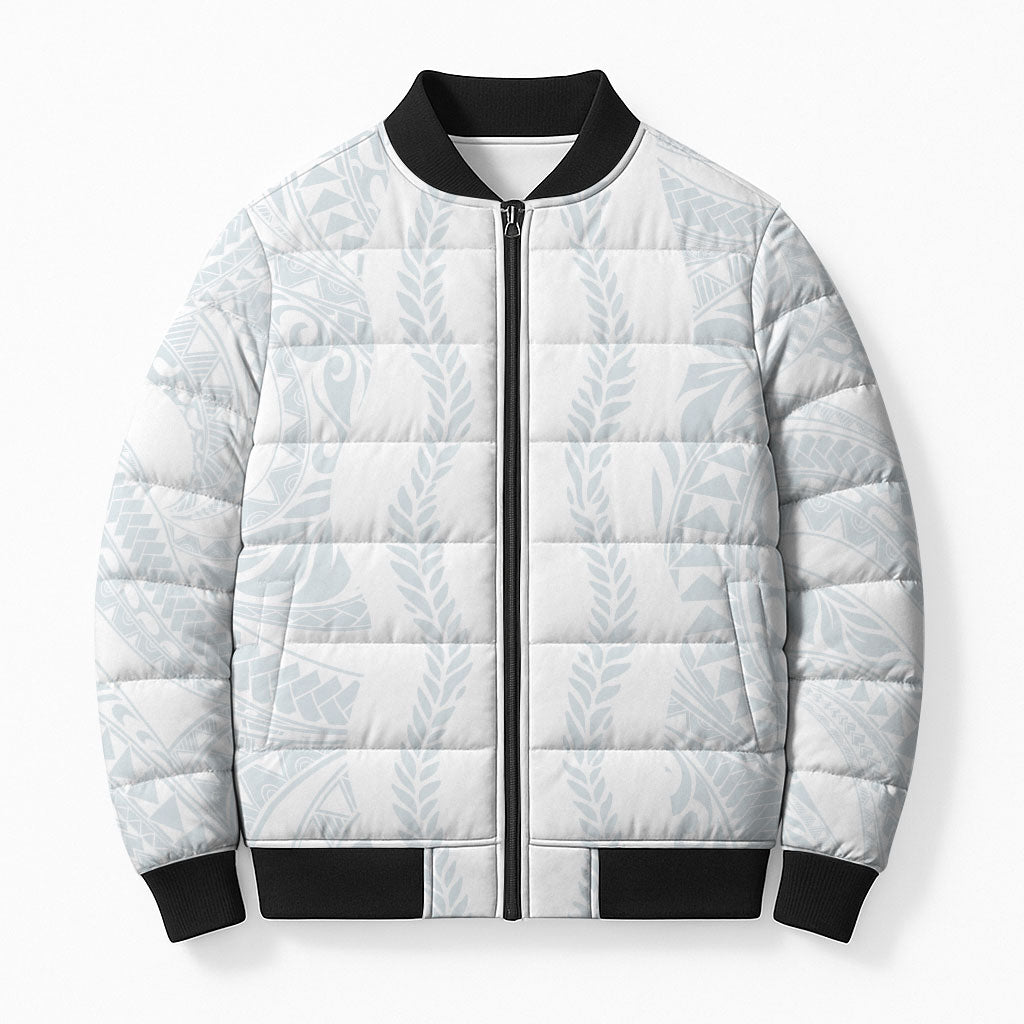 Samoa Lotu Tamaiti Bomber Puffer Jacket Teuila With Tribal Motifs