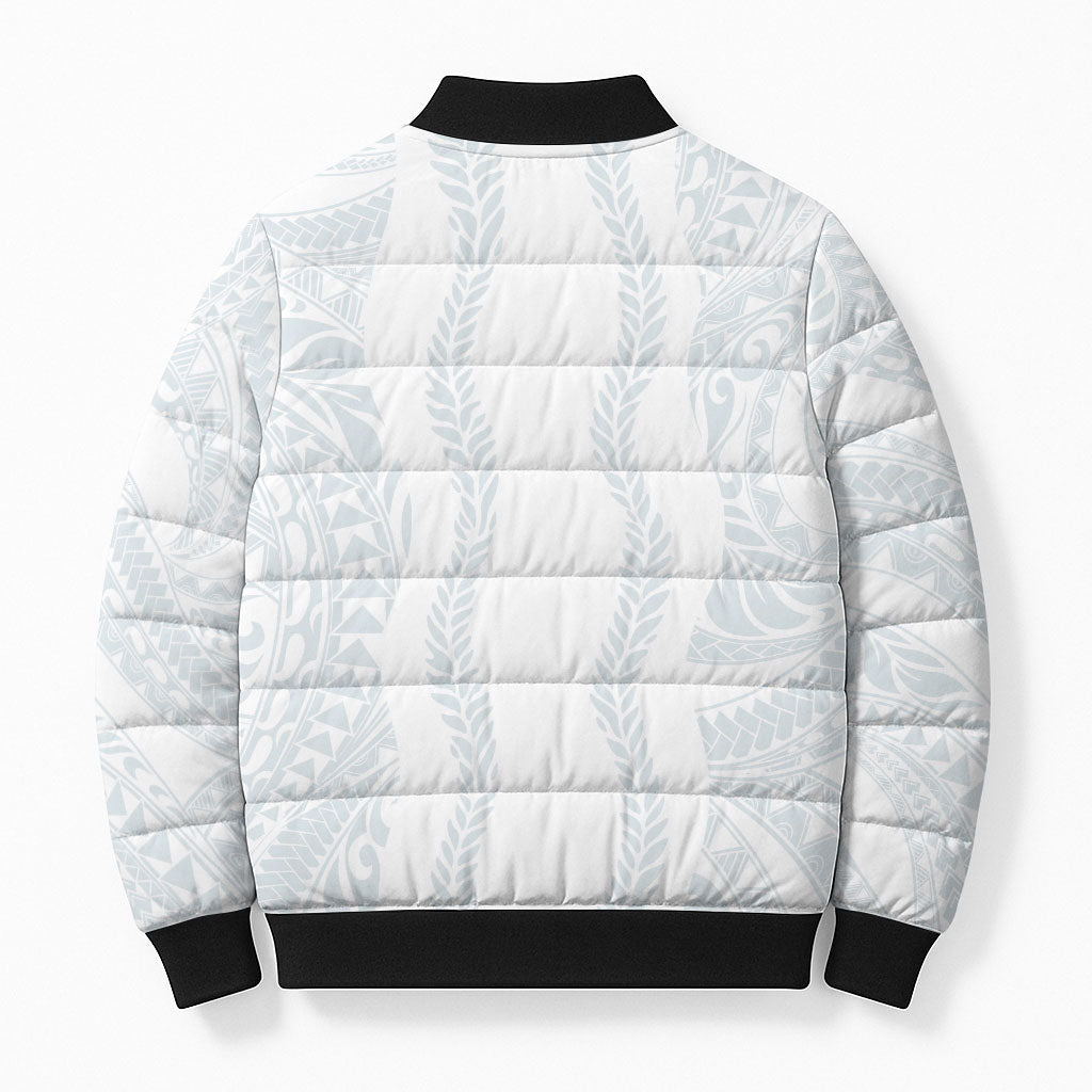 Samoa Lotu Tamaiti Bomber Puffer Jacket Teuila With Tribal Motifs