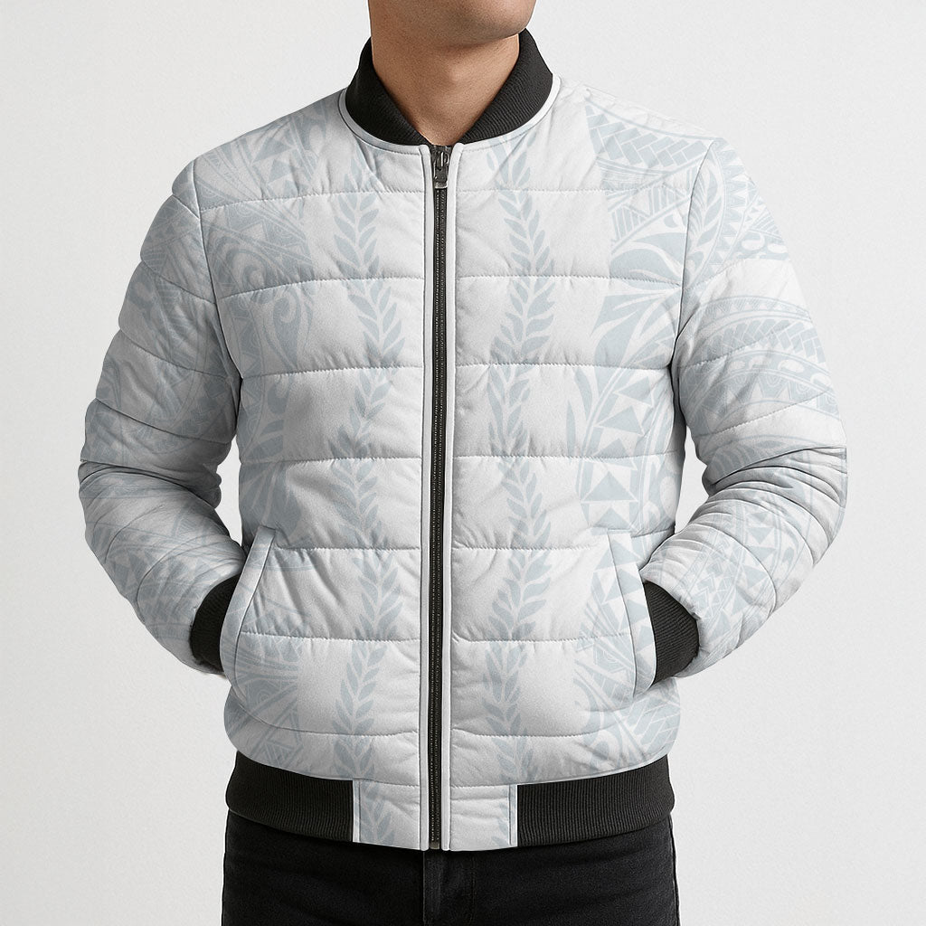 Samoa Lotu Tamaiti Bomber Puffer Jacket Teuila With Tribal Motifs