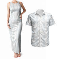 Samoa Lotu Tamaiti Couples Matching Tank Maxi Dress and Hawaiian Shirt Teuila With Tribal Motifs