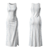 Samoa Lotu Tamaiti Couples Matching Tank Maxi Dress and Long Sleeve Button Shirt Teuila With Tribal Motifs