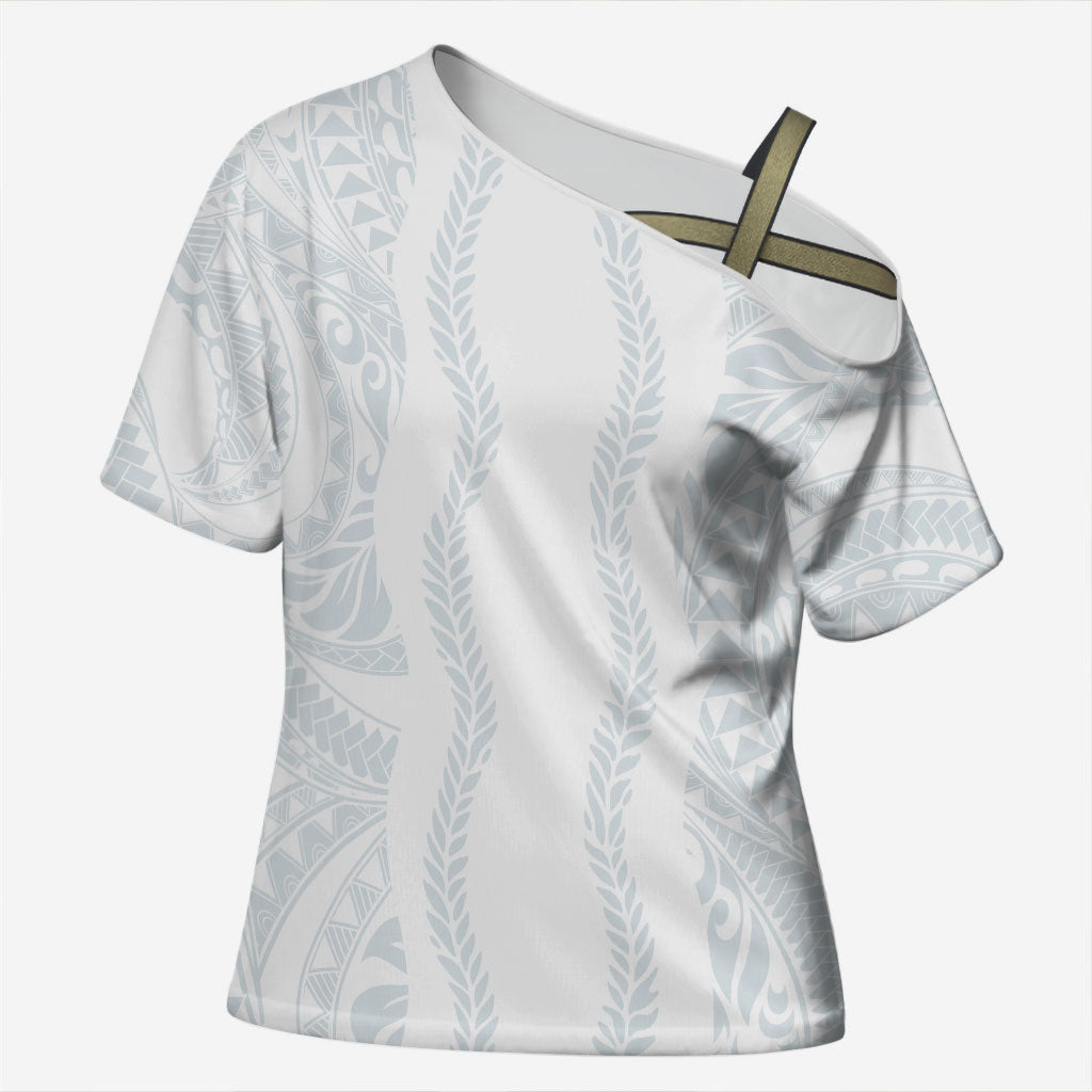Samoa Lotu Tamaiti Cross Shoulder Shirt Teuila With Tribal Motifs