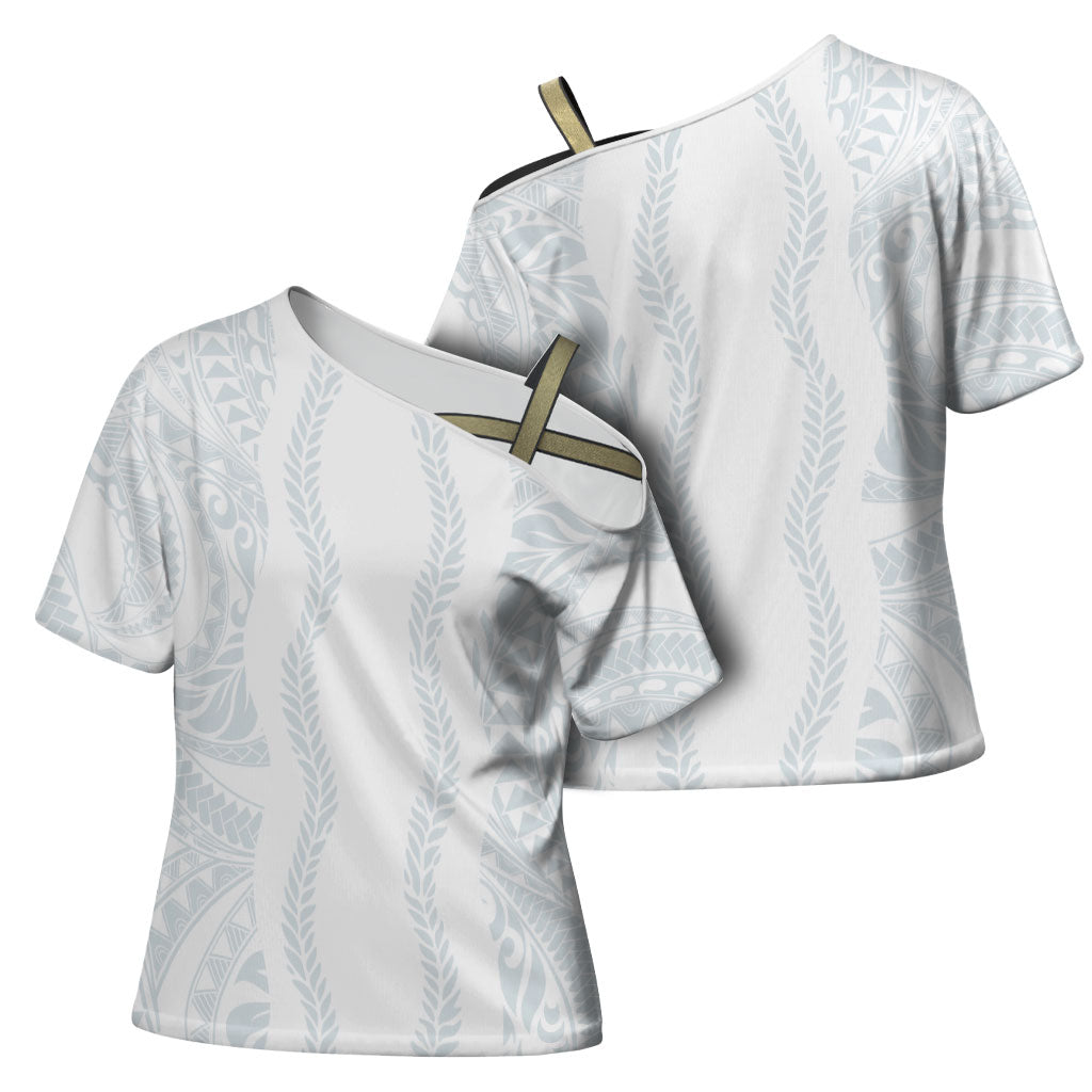 Samoa Lotu Tamaiti Cross Shoulder Shirt Teuila With Tribal Motifs