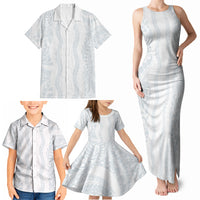 Samoa Lotu Tamaiti Family Matching Tank Maxi Dress and Hawaiian Shirt Teuila With Tribal Motifs