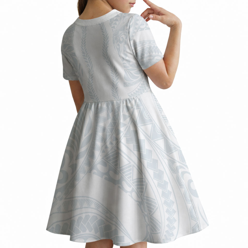 Samoa Lotu Tamaiti Kid Short Sleeve Dress Teuila With Tribal Motifs