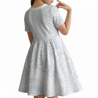 Samoa Lotu Tamaiti Kid Short Sleeve Dress Teuila With Tribal Motifs
